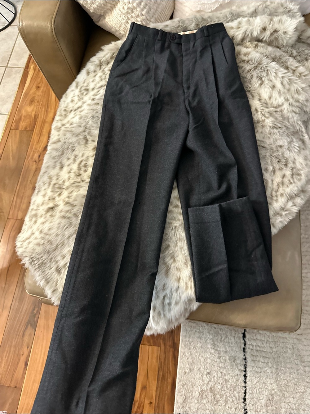 Vintage PURE WOOL Pleated High-Waist Trousers